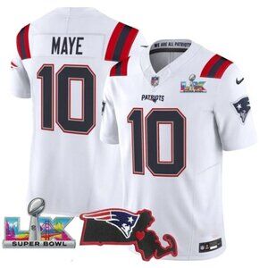 Mens or Youths Choose Drake Maye Super Bowl LX Vapor Stitched Jersey White
